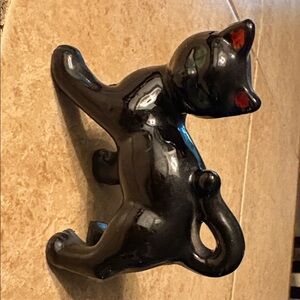 Vintage ceramic black cat figurine